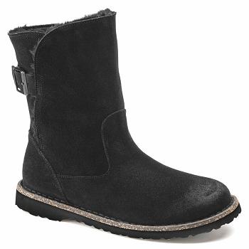 Dámské Boty Birkenstock Uppsala Shearling Semišové Læder Černé | CZ 33YXF